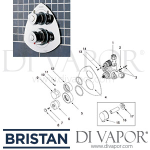 Bristan Fusion Thermostatic Recessed Concealed Shower Valve Spare Parts - BR DV 204